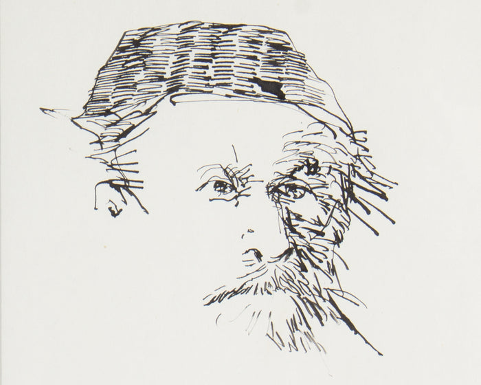 James L. Bruch Abstract Ink Portrait Drawing