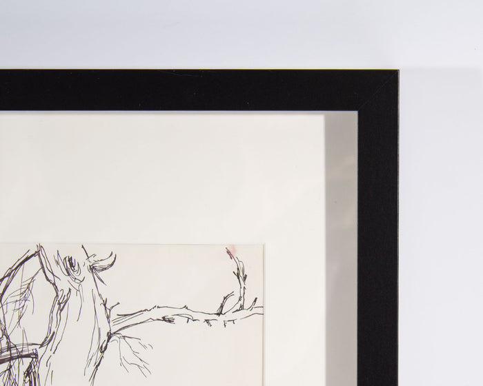 James L. Bruch Signed 1964 Ink Drawing of a Tree
