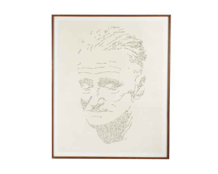 John Sokol 1977 “James Joyce as Ulysses” Word Portrait Serigraph Print