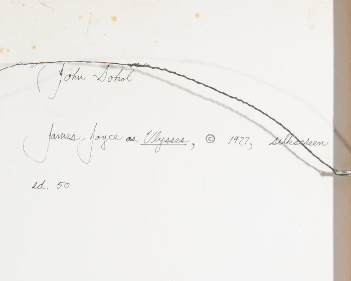 John Sokol 1977 “James Joyce as Ulysses” Word Portrait Serigraph Print