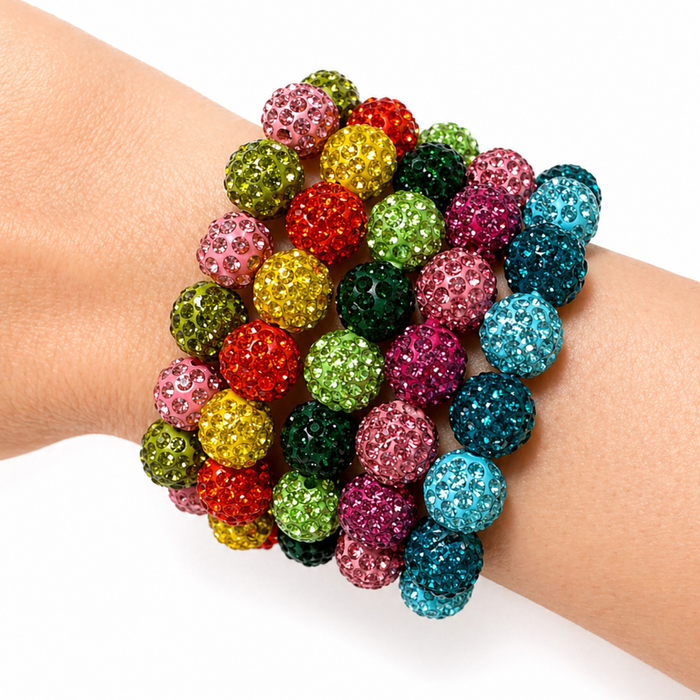 Colorful Juicy Gems™ bracelet from Private Label collection featuring vibrant gemstone beads and a sleek silver clasp.