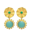 Colorful Kristen gemstone earrings by Private Label featuring multicolor gemstone dangles on silver hooks.