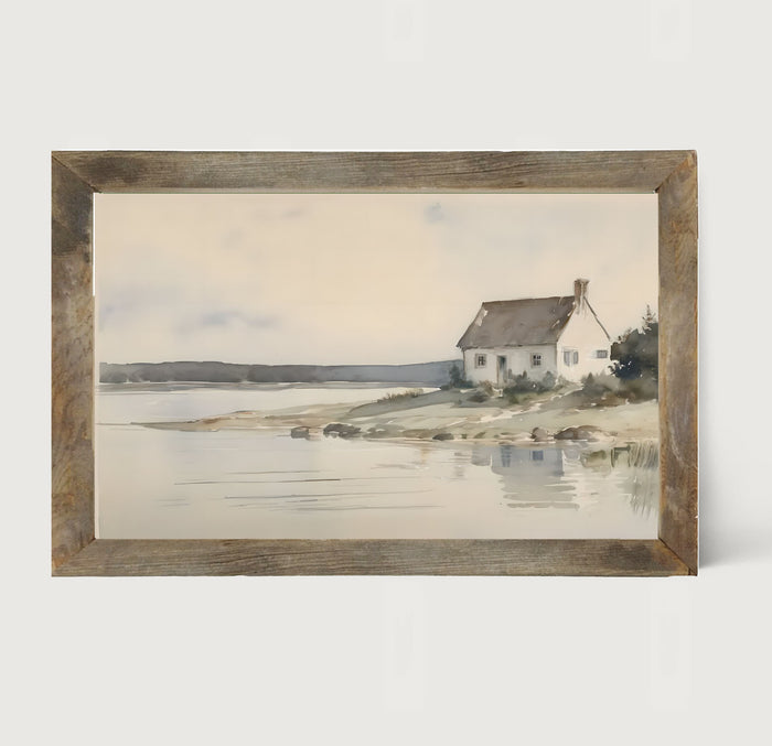 Lakeside Cabin - Framed art
