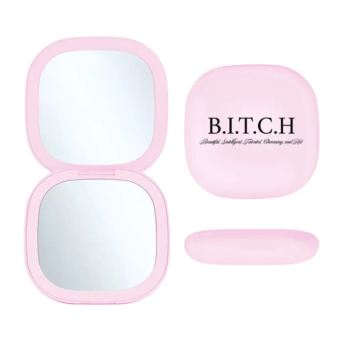 Led Compact Mirror (Pink) - B.I.T.C.H.