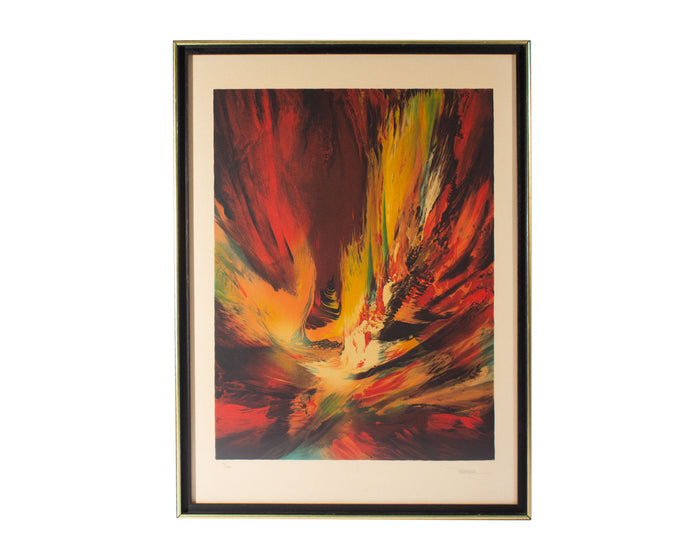 Leonardo Nierman 1974 “Flight to the Sun” Abstract Lithograph
