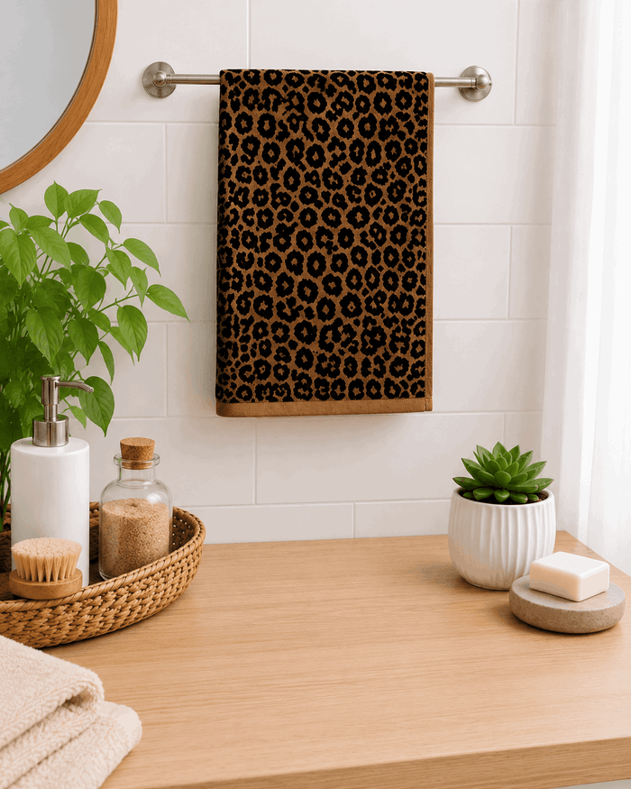 Leopard Print Velvet Hand Towel (Pack of 2) - Nishat Creative Store