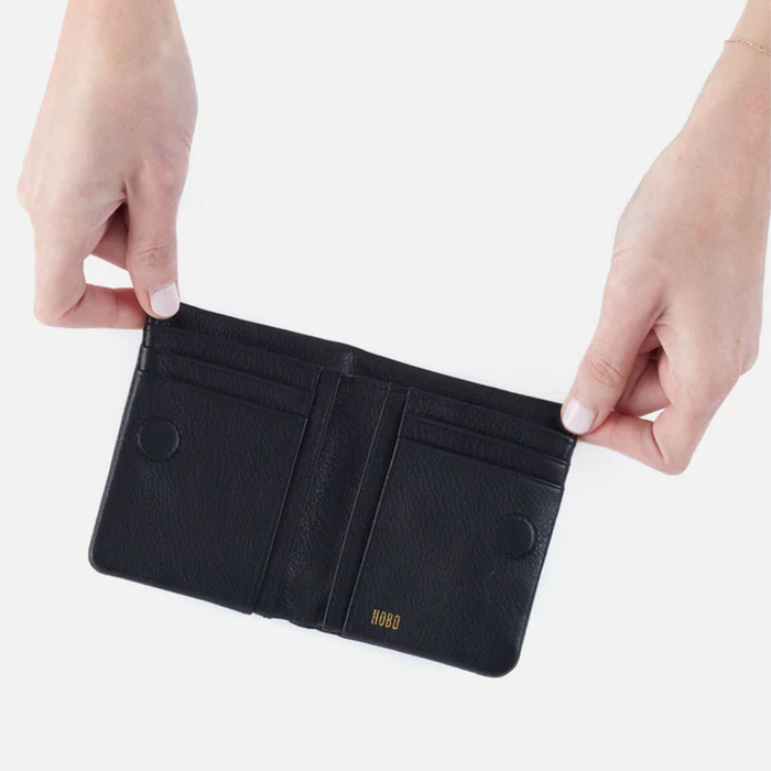 HOBO Lumen Mini Wallet with card slots and sleek design, made for compact, everyday use.