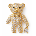 Luxe Crystal Teddy Brooch by Private Label featuring sparkling crystal accents and detailed teddy bear design.