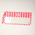Pink Sicily Stripe Mahjong Tile Keeper pouch by The Darling Effect featuring a vibrant striped fabric design and secure closure.
