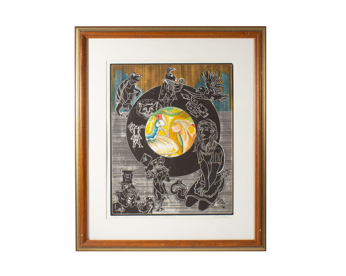 Martin Barooshian “Alice in Wonderland” Painting and Relief Print