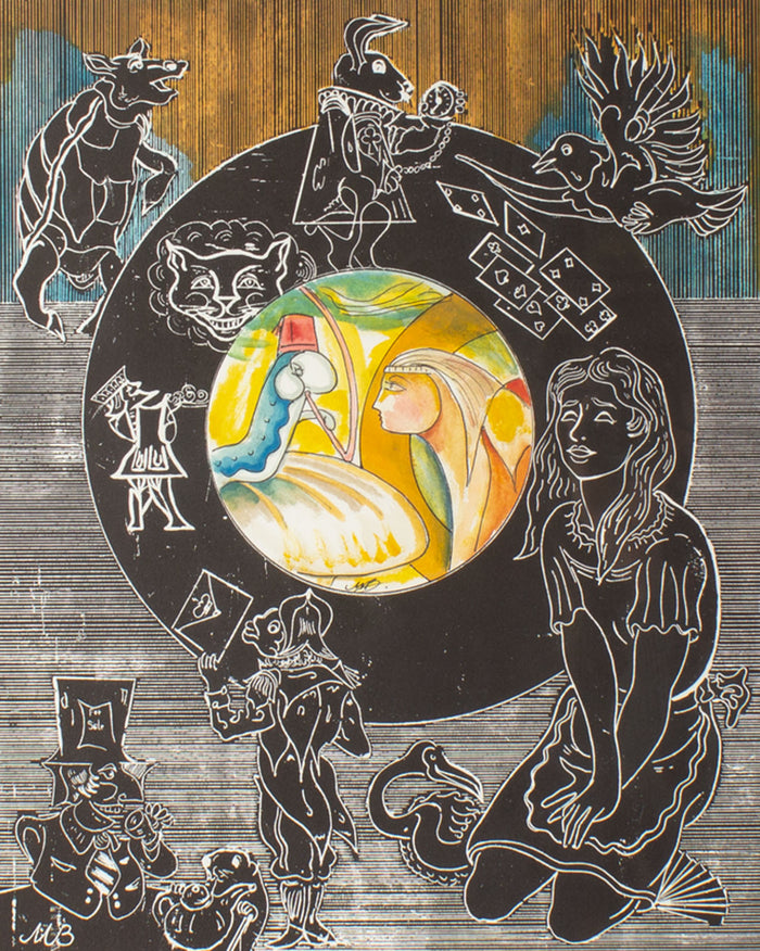 Martin Barooshian “Alice in Wonderland” Painting and Relief Print