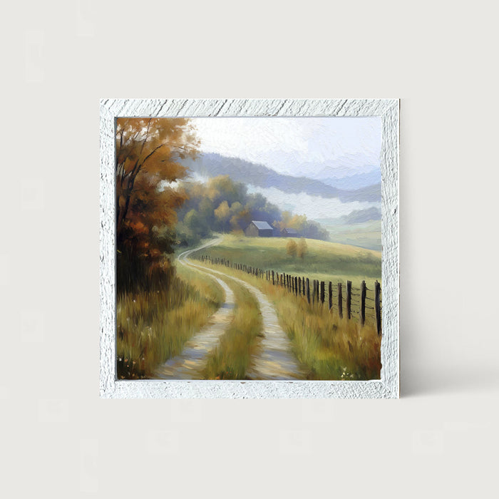Meandering Country Road - Framed art