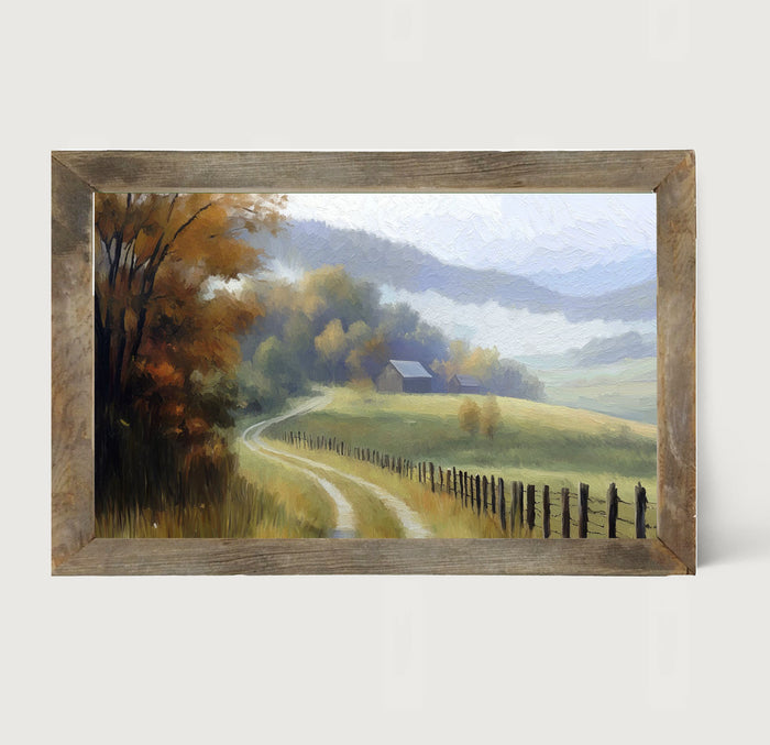 Meandering Country Road - Framed art