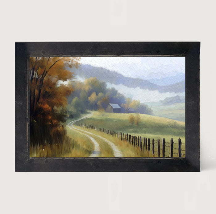 Meandering Country Road - Framed art