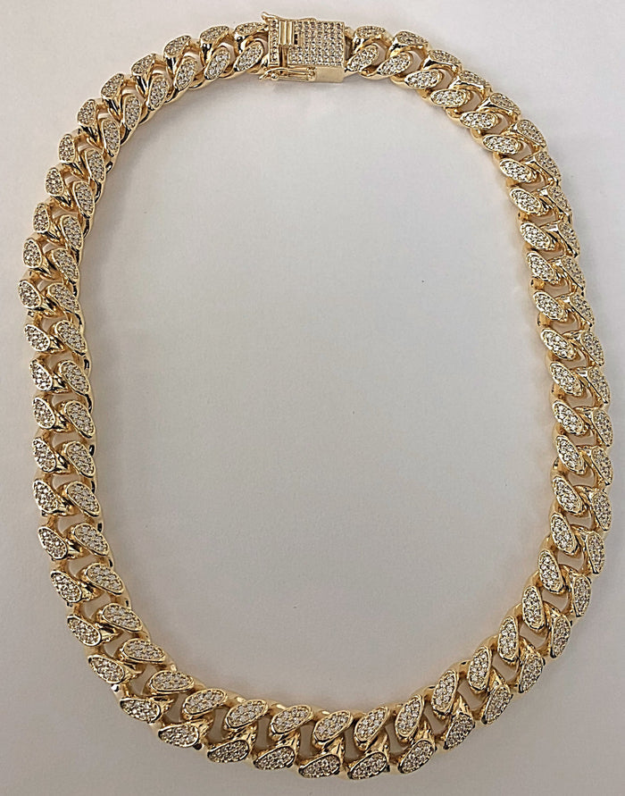 Miami Cuban Link 18" Chain (14K Gold Finish)