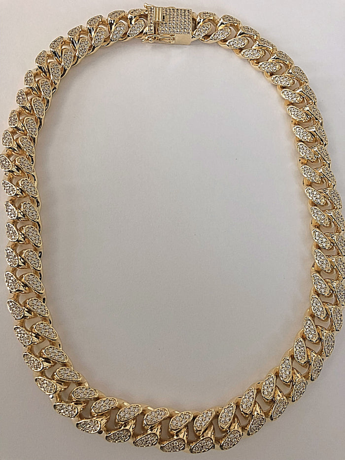 Miami Cuban Link 18" Chain (14K Gold Finish)