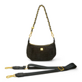 Think Royln Mini Moon handbag in a stylish design, showcasing its compact size and unique shape against a neutral background.