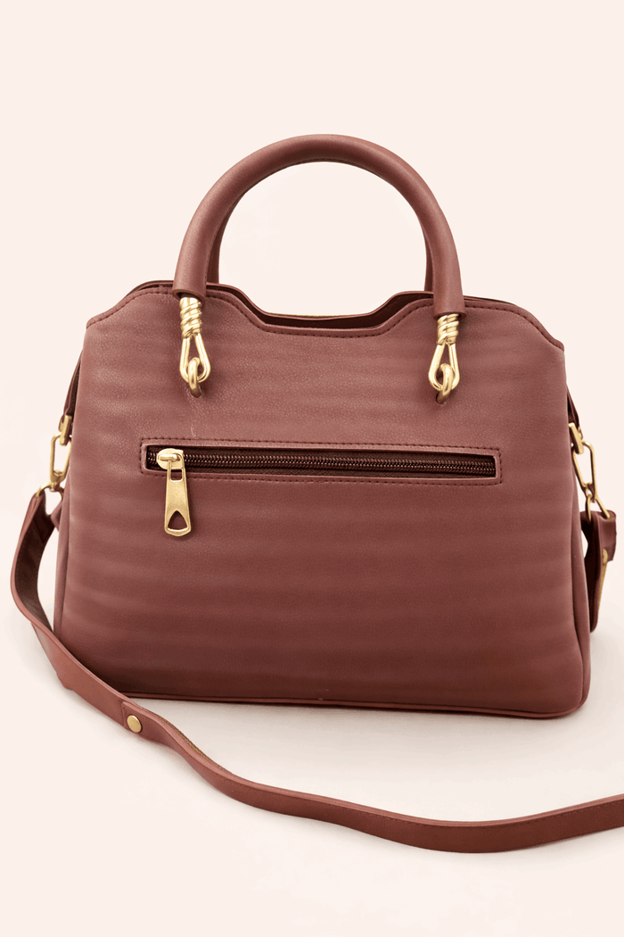 Modern Wine Red Satchel with Detachable Mini Pouch - Nishat Creative Store