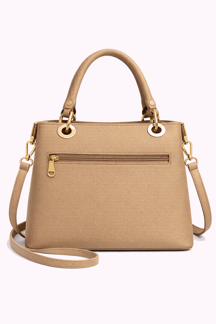 Montana West Vegan Leather Multi-Tone Handbag Beige - Nishat Creative Store