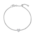 M by Monte Luna pave heart pendant bolo bracelet with adjustable chain and shimmering accents.