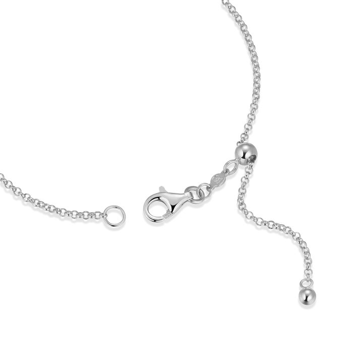 M by Monte Luna pave heart pendant bolo bracelet with adjustable clasp, showcasing sparkling detail and elegant design.