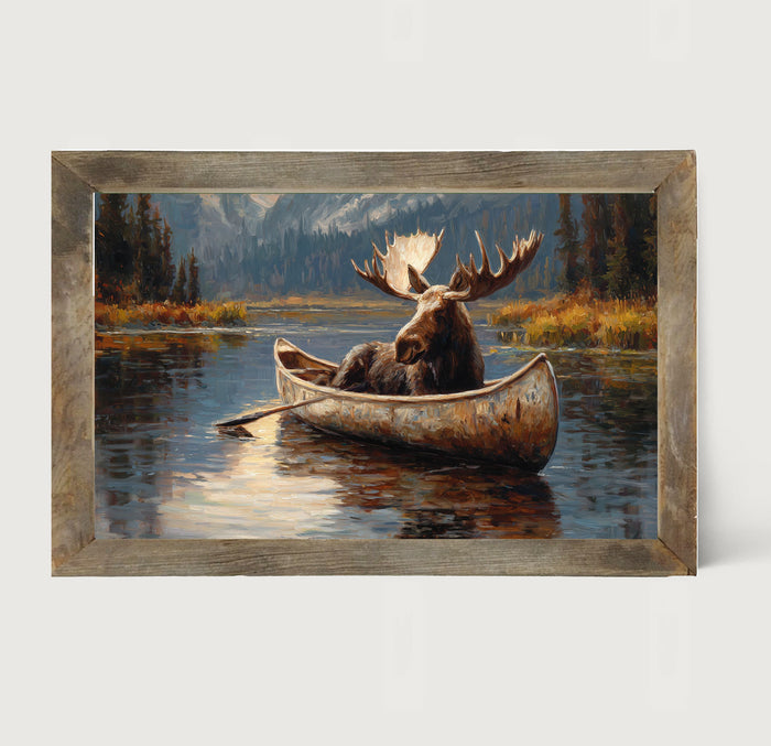 Moose in Canoe