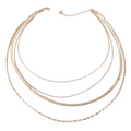 Multi snake chain necklace in silver, featuring intertwined sleek links and a modern design.