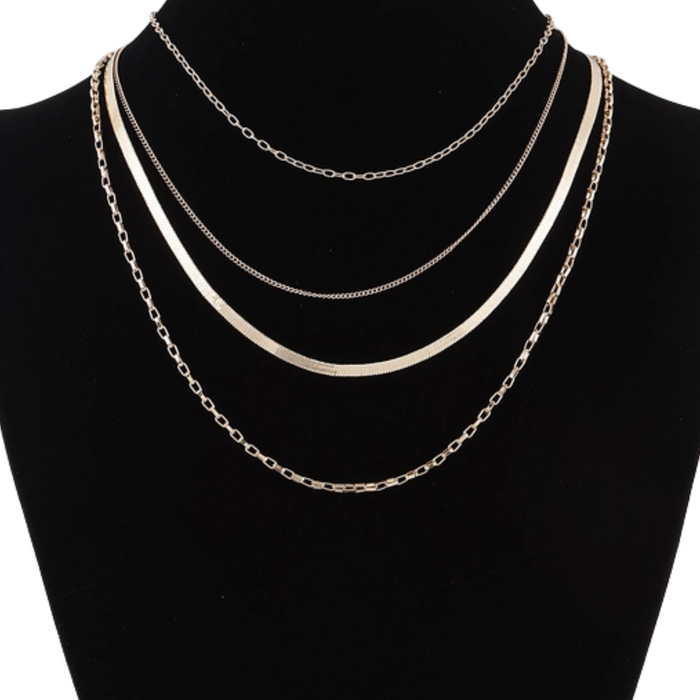 Multi snake chain necklace by Private label, featuring intertwined chains in a sleek, modern design.