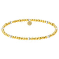 Gold filled beaded bracelet with pearls by BARA BOHEME, featuring a delicate design and elegant shimmer.