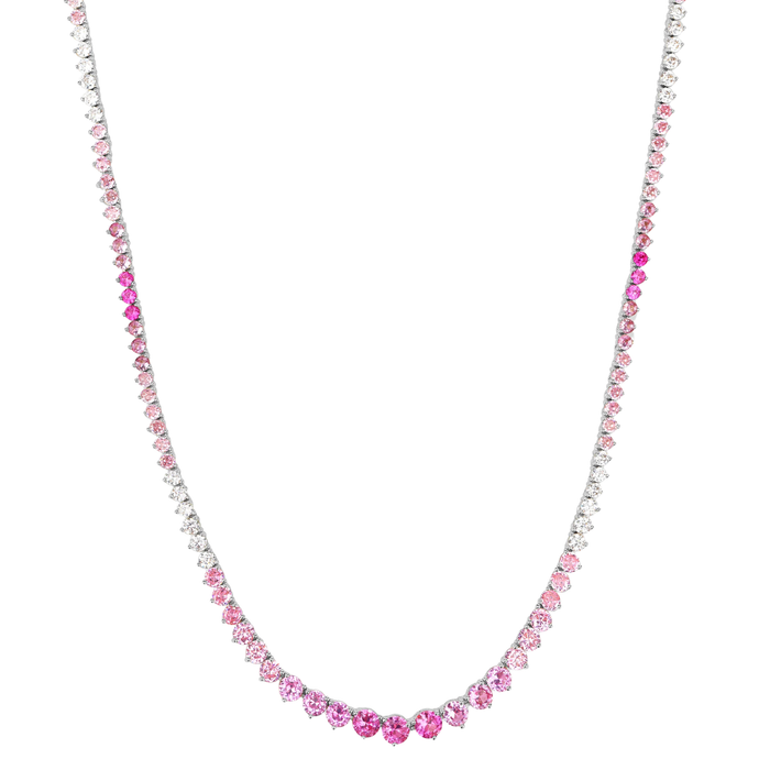 Melinda Maria Not Your Basic Graduated Ombré Tennis Necklace with sparkling stones on a delicate chain.