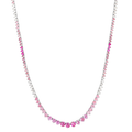 Melinda Maria Not Your Basic Graduated Ombré Tennis Necklace with sparkling stones on a delicate chain.