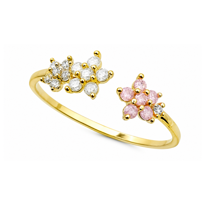 Elegant open flower ring by Private Label featuring a delicate floral design in polished metal.