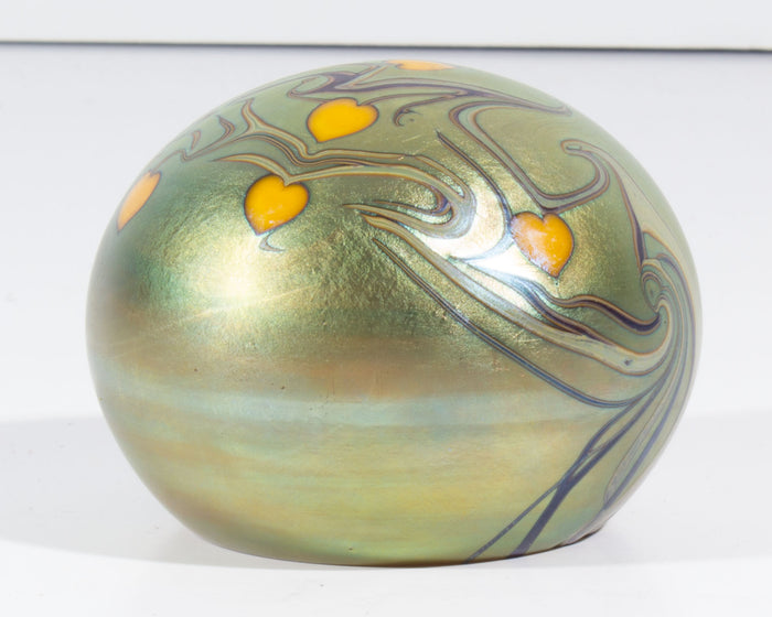 Orient & Flume 1975 Iridescent Art Glass Paperweight