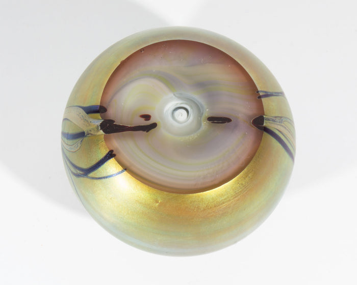 Orient & Flume 1975 Iridescent Art Glass Paperweight