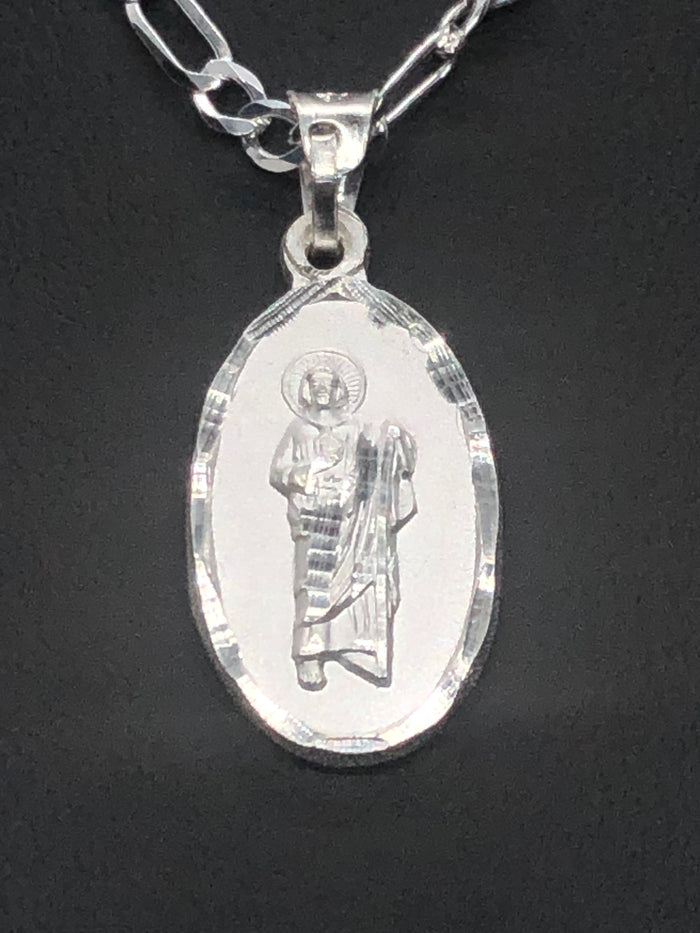 Our Lady of Guadalupe and St Jude with 22" Necklace (.925 PURE SILVER)
