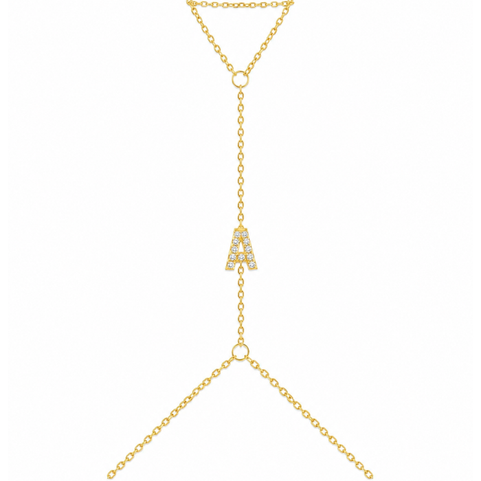 Pave Initial Hand Chain