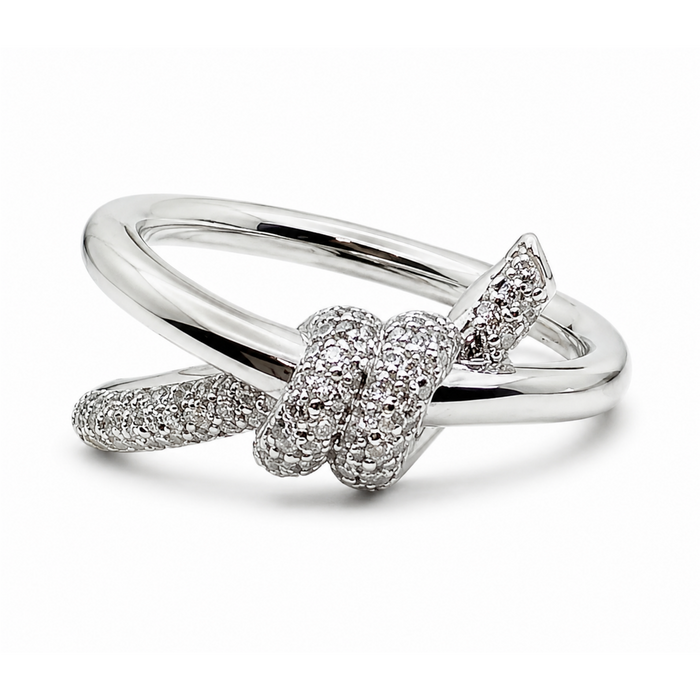 Pavé open-wrap ring - 925 Sterling Silver