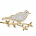 Colorful peace bird brooch with multicolor enamel finish, featuring a detailed design, by Private Label.