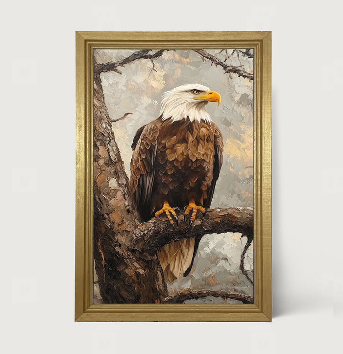 Perched Eagle - Framed art