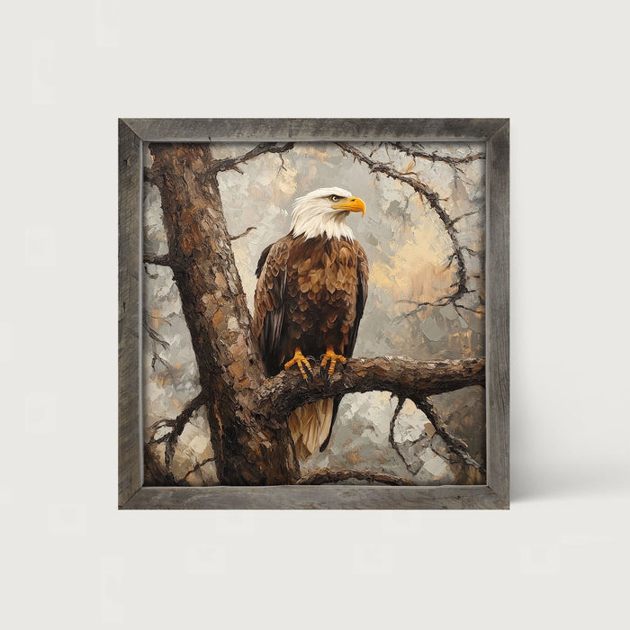 Perched Eagle - Framed art