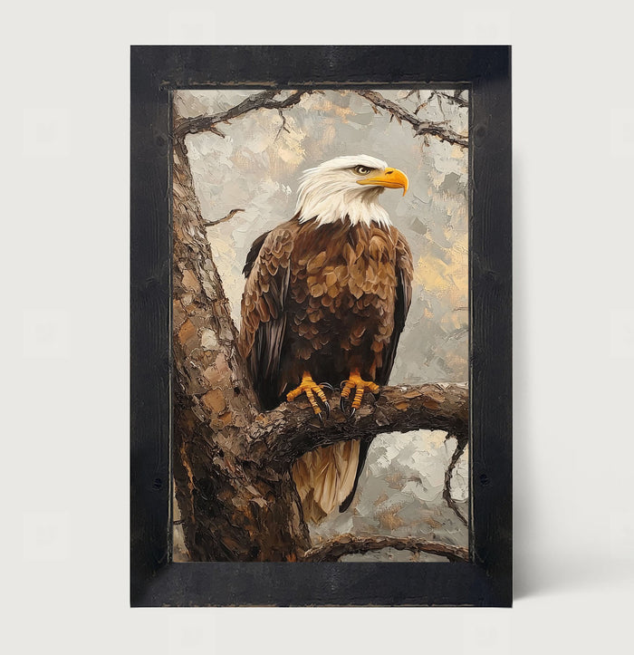 Perched Eagle - Framed art