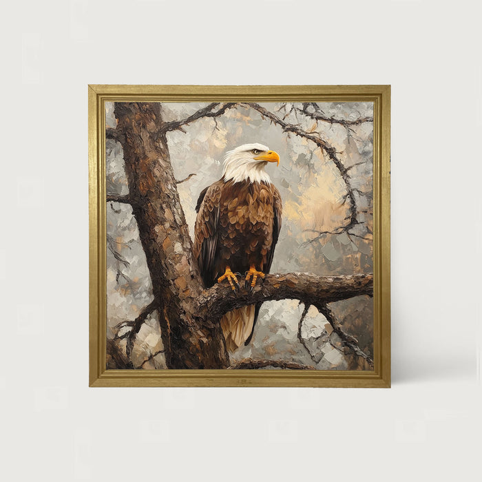 Perched Eagle - Framed art