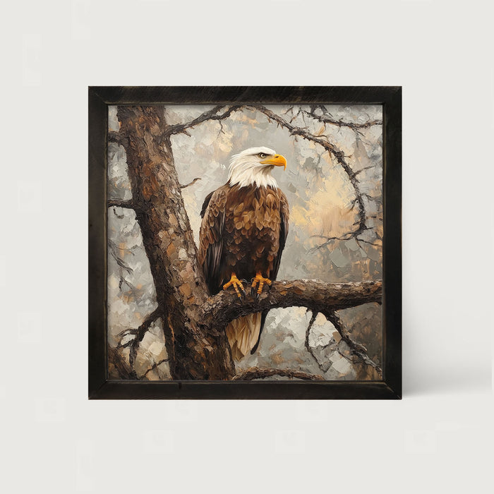 Perched Eagle - Framed art