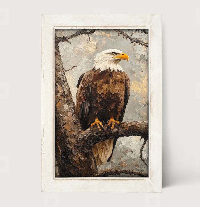 Perched Eagle - Framed art