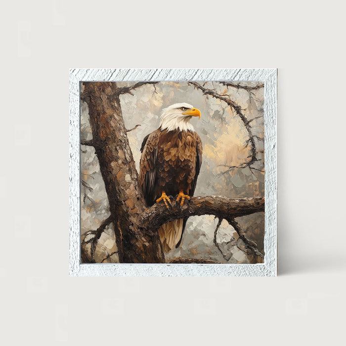 Perched Eagle - Framed art