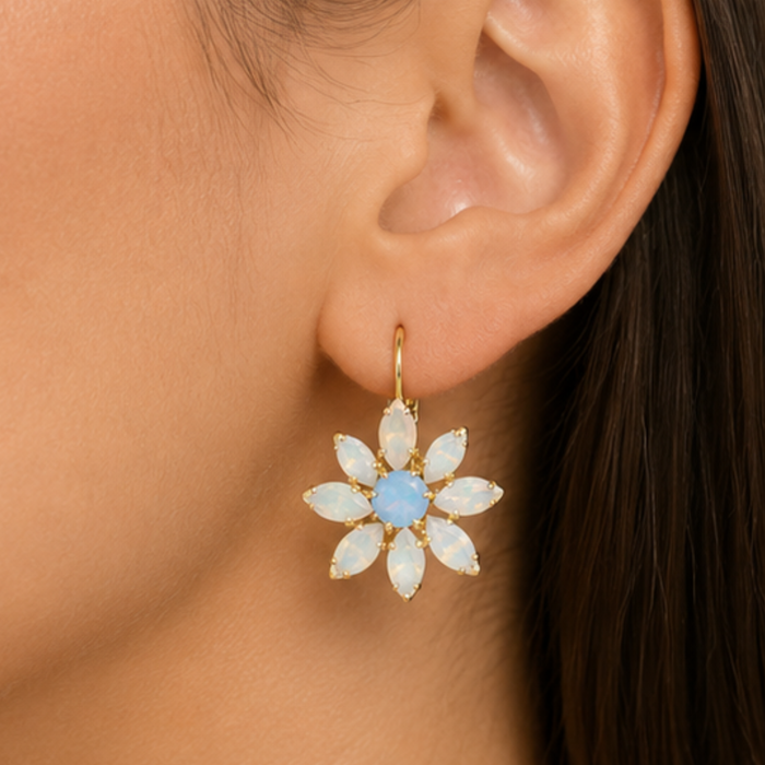 Cathie Nilson Pointy Daisy Earring with gold-tone metal and floral design, showcasing a delicate, pointed daisy shape.