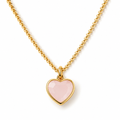 Pink Opal heart birthstone necklace by Luna Norte featuring a delicate pendant on a silver chain.