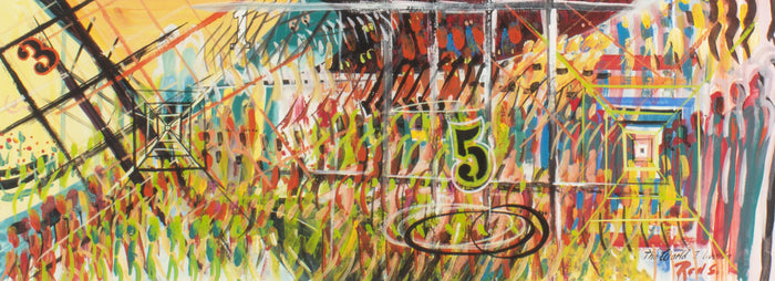 Red S. “The World I Live In” Abstract Gouache Painting