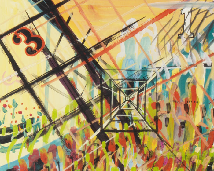 Red S. “The World I Live In” Abstract Gouache Painting