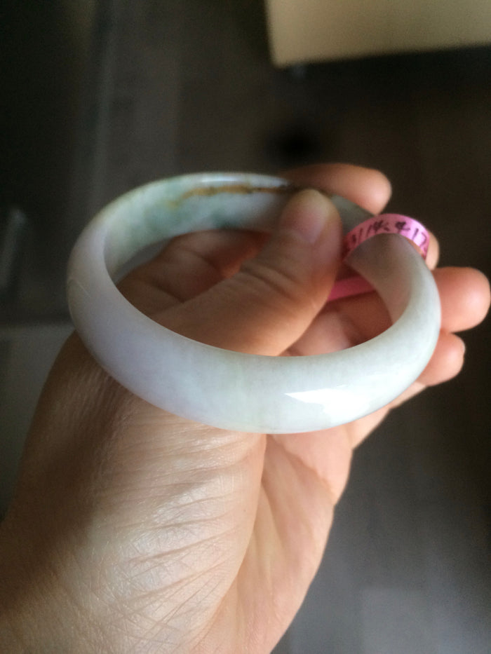 reserved! please don't buy. Thanks. 55.3mm 100% natural Type A green/brown/purple jadeite jade bangle B54